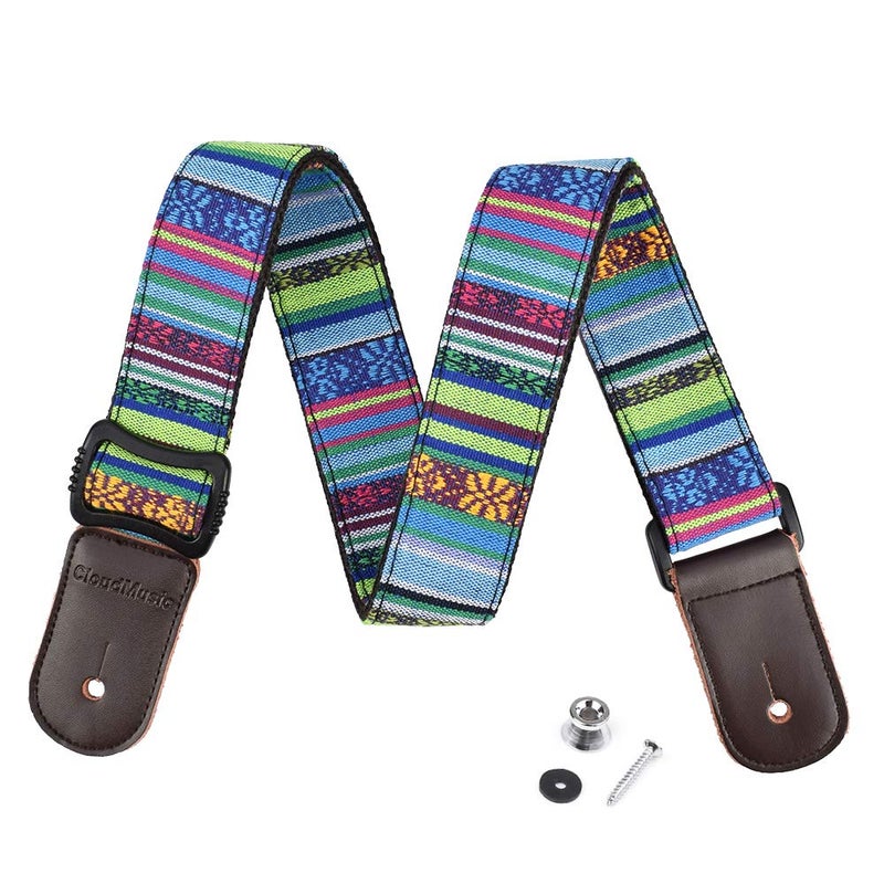 CLOUDMUSIC Ukulele Strap Tenor Concert Soprano Baritone Coloful Hawaii Floral Patterns For Adult Size Kids(National Blue) - Image 2